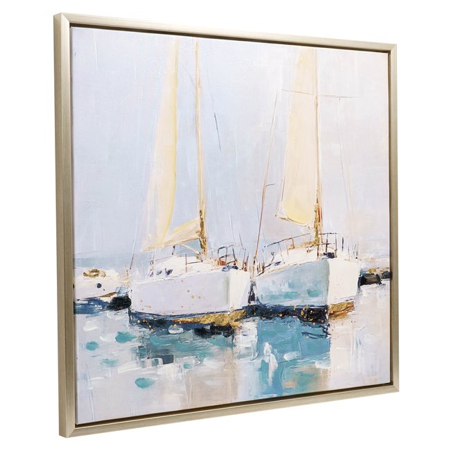 Oil paiting White Sailing Boats, 80x80cm