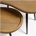 Side table set 2 Sagonne, mango wood/metal, 70x38cm H40cm, 60x36cm H30cm
