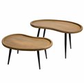 Side table set 2 Sagonne, mango wood/metal, 70x38cm H40cm, 60x36cm H30cm