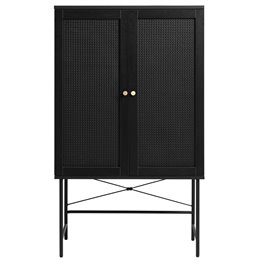 Шкаф Usakola, черный, MDF, H135х80х40см