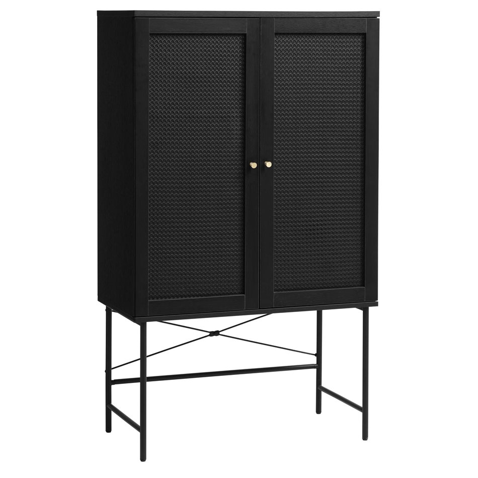 Шкаф Usakola, черный, MDF, H135х80х40см