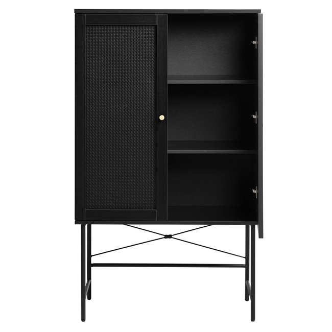 Шкаф Usakola, черный, MDF, H135х80х40см