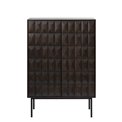 Cabinet Ulatin, dark espresso color, oak veneer/solid oak, H130x90x45cm
