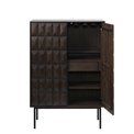 Cabinet Ulatin, dark espresso color, oak veneer/solid oak, H130x90x45cm