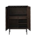 Cabinet Ulatin, dark espresso color, oak veneer/solid oak, H130x90x45cm