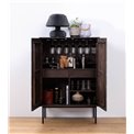 Cabinet Ulatin, dark espresso color, oak veneer/solid oak, H130x90x45cm