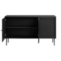 Буфет Usakola, черный, MDF/металл, H80x140x40см
