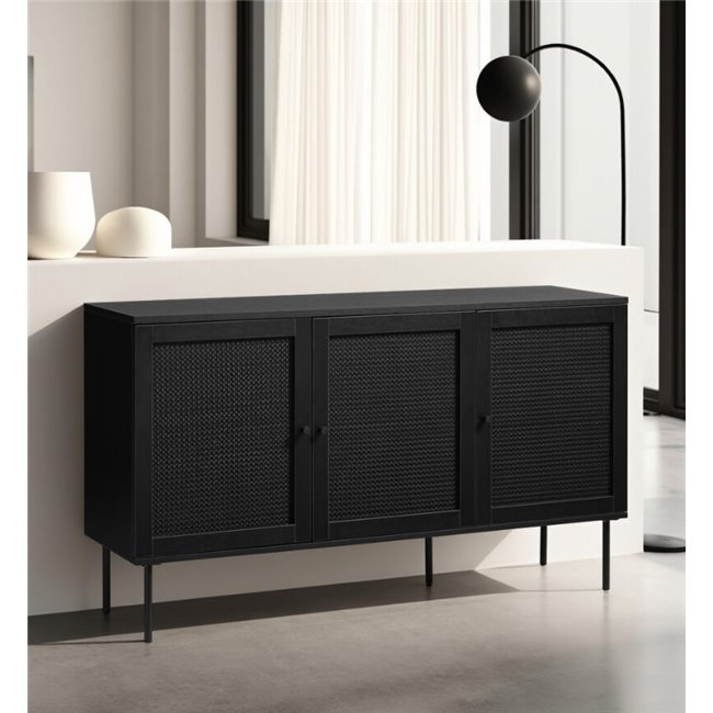 Буфет Usakola, черный, MDF/металл, H80x140x40см