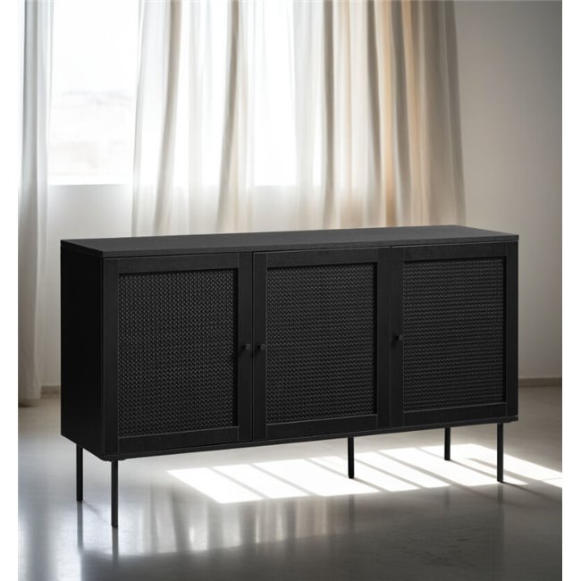 Буфет Usakola, черный, MDF/металл, H80x140x40см