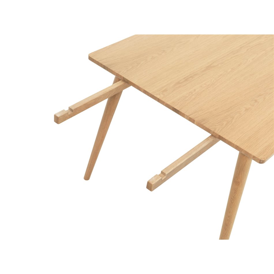 Dining table Ubarali, natural color, plywood/oak veneer, H75x150x90cm