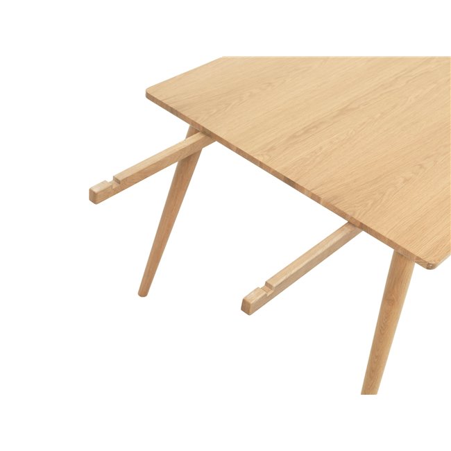 Dining table Ubarali, natural color, plywood/oak veneer, H75x150x90cm