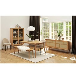 Dining table Ubarali, natural color, plywood/oak veneer, H75x150x90cm