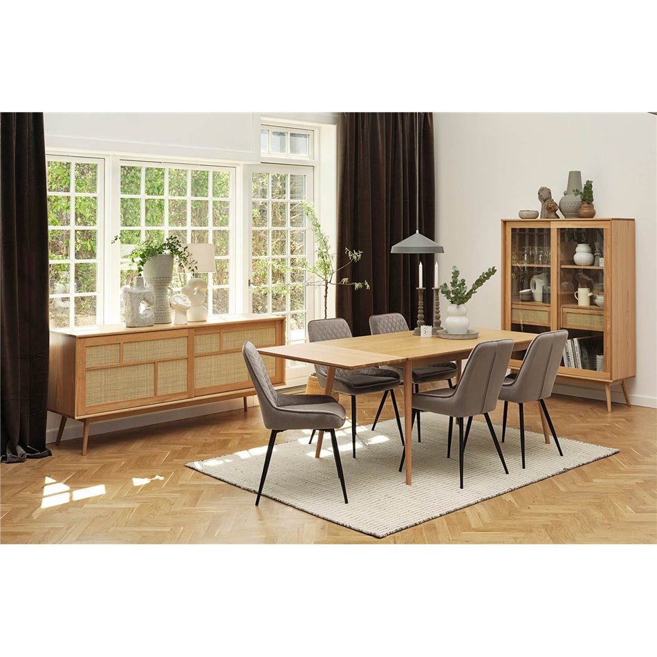 Dining table Ubarali, natural color, plywood/oak veneer, H75x150x90cm
