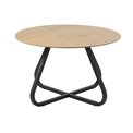Dining table Uncesura, natural/black, metal/oak veneer/solid oak, H75x D120cm