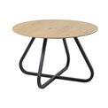 Dining table Uncesura, natural/black, metal/oak veneer/solid oak, H75x D120cm