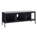 TV table Ukarmel, black, steel/tempered glass, H52x132x40cm