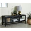 TV table Ukarmel, black, steel/tempered glass, H52x132x40cm