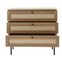 Chest of drawers Usakola, natural, MDF/metal, H75x80x40cm