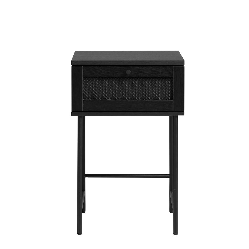 Side table Usakola, black, MDF/metal, H70x45x45cm