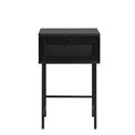 Side table Usakola, black, MDF/metal, H70x45x45cm