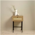 Side table Usakola, natural color, MDF/metal, H70x45x45cm