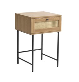 Side table Usakola, natural color, MDF/metal, H70x45x45cm