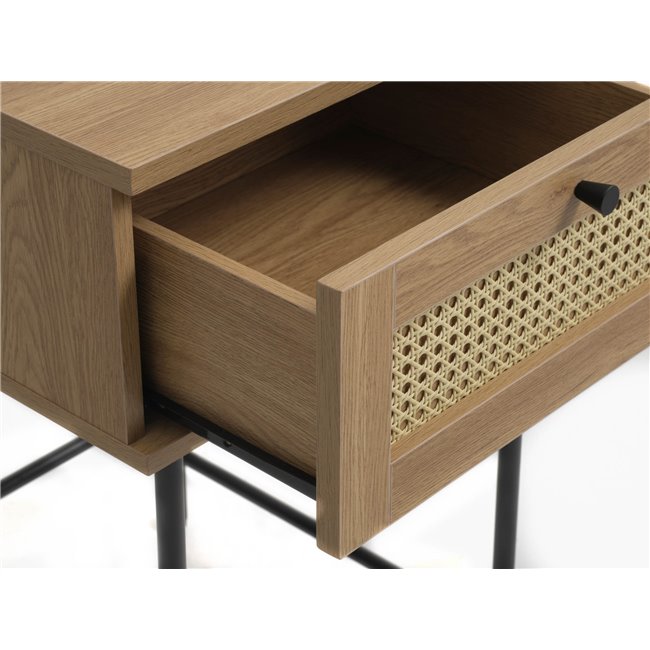 Side table Usakola, natural color, MDF/metal, H70x45x45cm