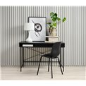 Office table Usakola, black, MDF/metal, H76x120x60cm