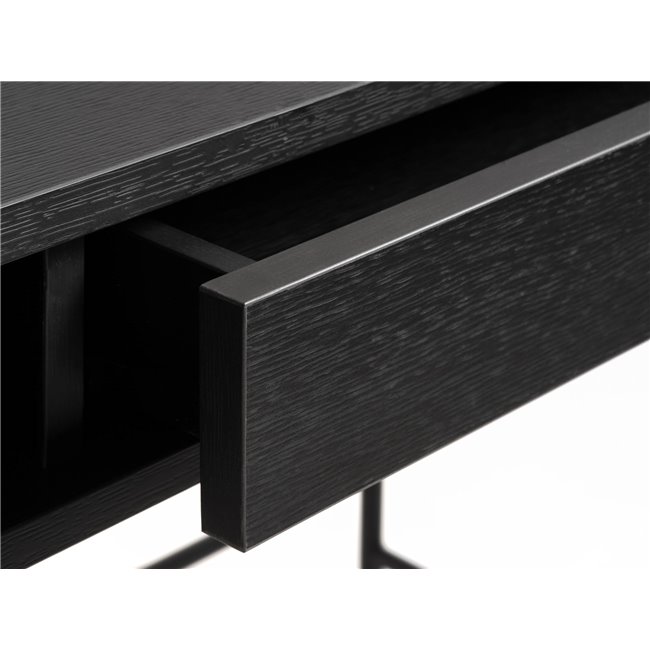 Office table Usakola, black, MDF/metal, H76x120x60cm