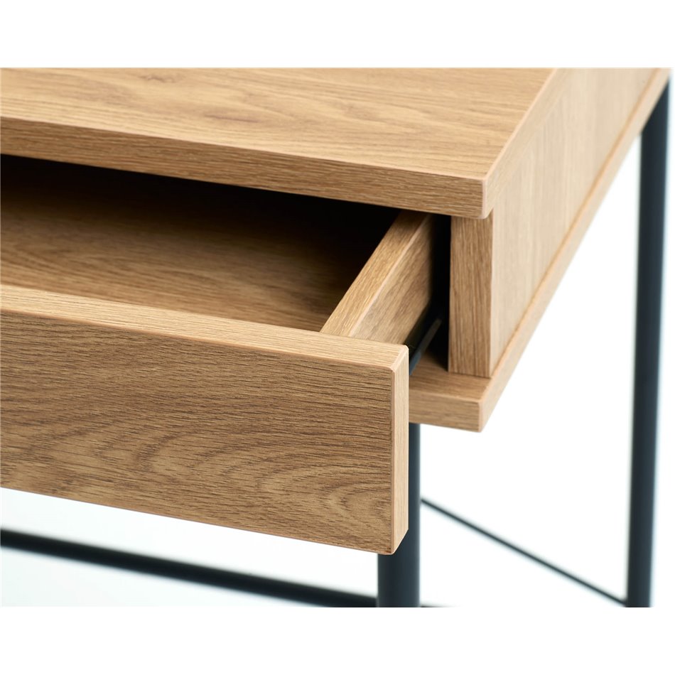 Письменный стол Usakola, натурального цвета/черный, MDF/металл, H76x120x60см