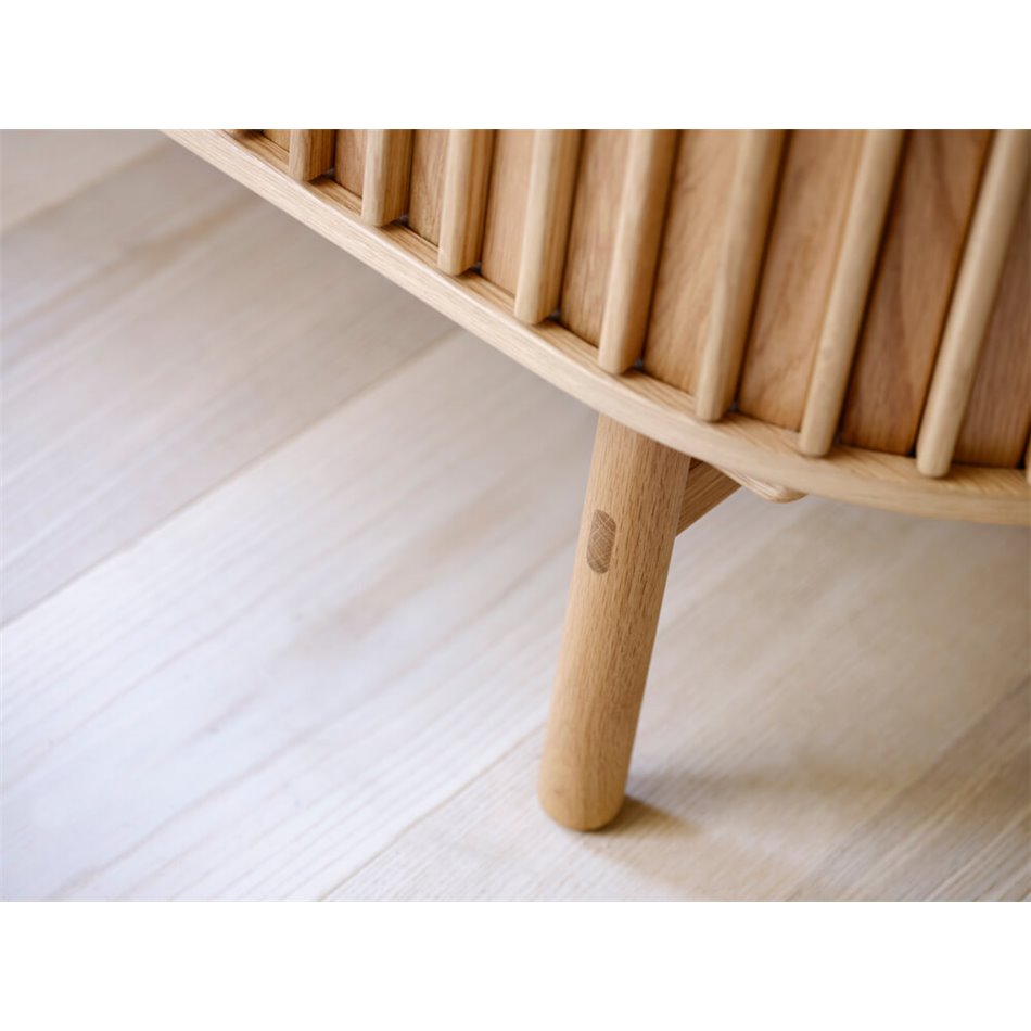 TV table Ukarno, natural color, oak veneer/solid oak, H48x160x45cm