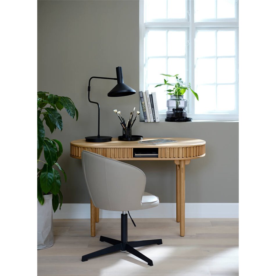 Office table Ukarno, natural color, oak veneer/solid oak, H75x120x60cm
