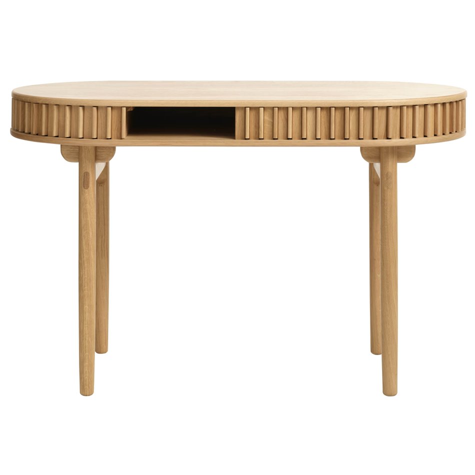 Office table Ukarno, natural color, oak veneer/solid oak, H75x120x60cm