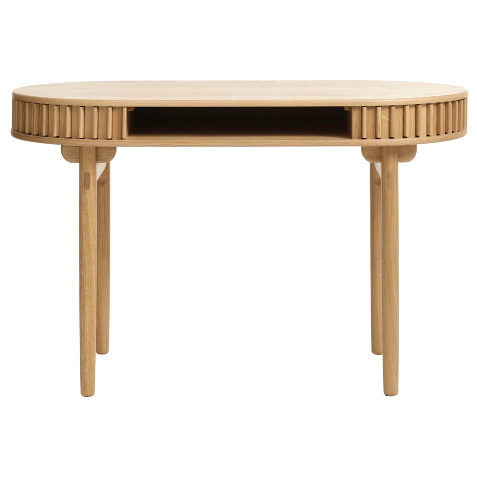 Office table Ukarno, natural color, oak veneer/solid oak, H75x120x60cm
