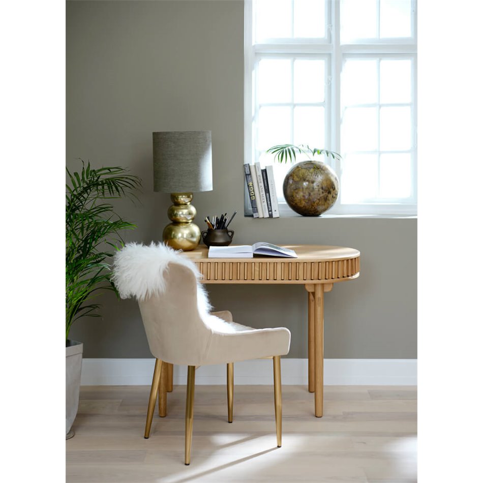 Office table Ukarno, natural color, oak veneer/solid oak, H75x120x60cm