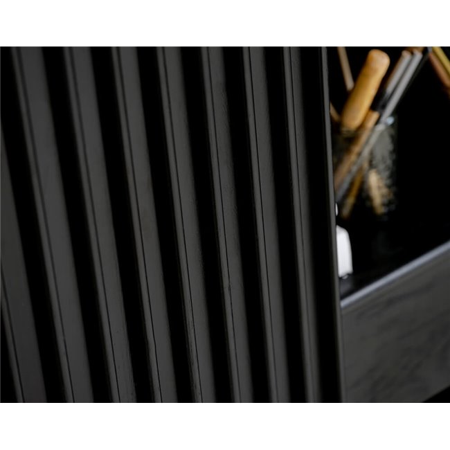 Шкаф Usien, черный, шпон дуба/массив дуба, H125х110х45см