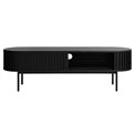 TV table Usien, black, oak veneer/solid oak, H48x160x45cm