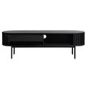 TV table Usien, black, oak veneer/solid oak, H48x160x45cm