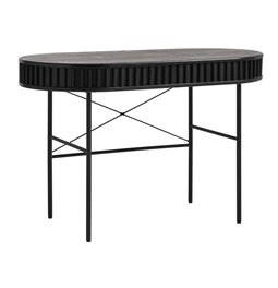 Office table Usien, black, oak veneer/solid oak, H75x120x60cm