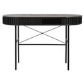Office table Usien, black, oak veneer/solid oak, H75x120x60cm