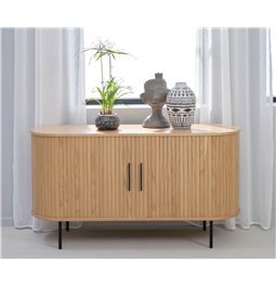 Буфет Nola, натурального цвета, металл/дубовый шпон/MDF, H76х140х45см