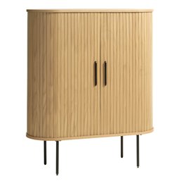 Cabinet Nola, natural color, metal/oak veneer/MDF, H118x100x40cm