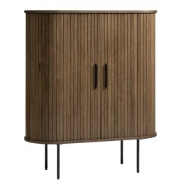 Cabinet Nola, smoked oak color, metal/oak veneer/MDF, H118x100x40cm