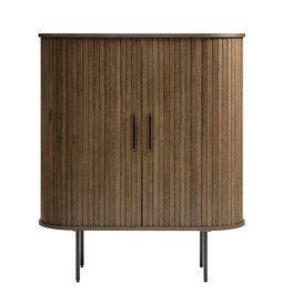 Cabinet Nola, smoked oak color, metal/oak veneer/MDF, H118x100x40cm