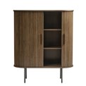 Cabinet Nola, smoked oak color, metal/oak veneer/MDF, H118x100x40cm