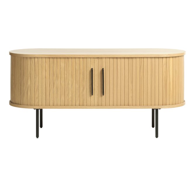 TV table Nola, natural color, metal/oak veneer/MDF, H56x120x40cm
