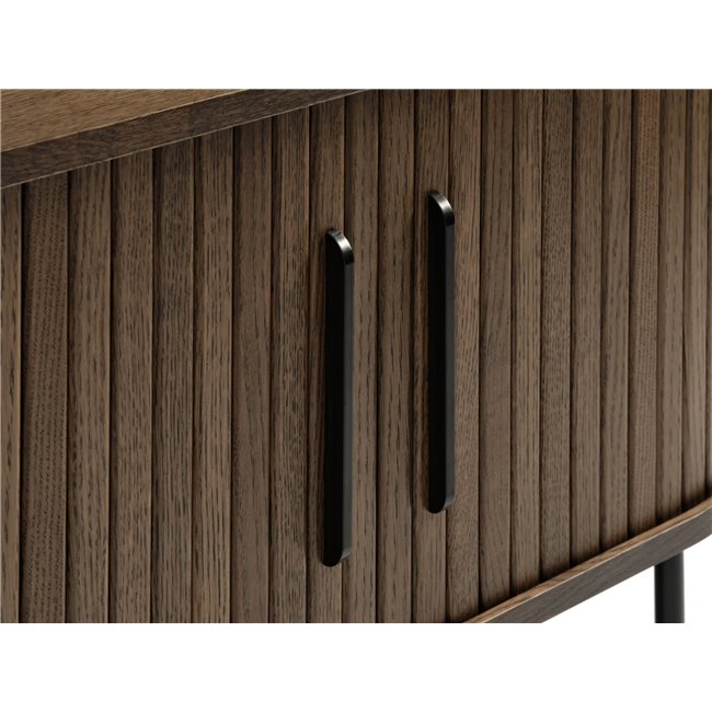 TV table Nola, smoked oak color, metal/oak veneer/MDF, H56x120x40cm