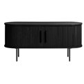 TV table Nola, black, metal/oak veneer/MDF, H56x120x40cm