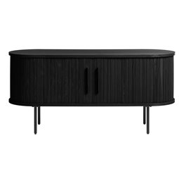 TV table Nola, black, metal/oak veneer/MDF, H56x120x40cm