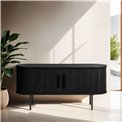 TV table Nola, black, metal/oak veneer/MDF, H56x120x40cm